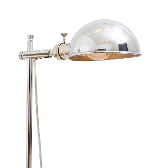 Vintage Mid Century Modern Nickel Plated Floor Task Lamp with Marble Base by Rejuvenation