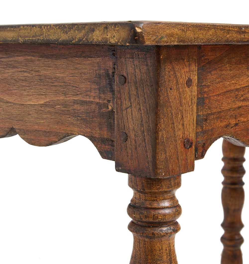 Vintage Traditional 19th Century English Side Table with Bobbin Legs by Rejuvenation