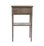 Vintage Transitional Wood Gunmetal Painted Finish Table with Drawer