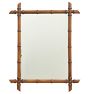 Vintage Victorian 19th Century French Faux Bamboo Carved Mirror Large