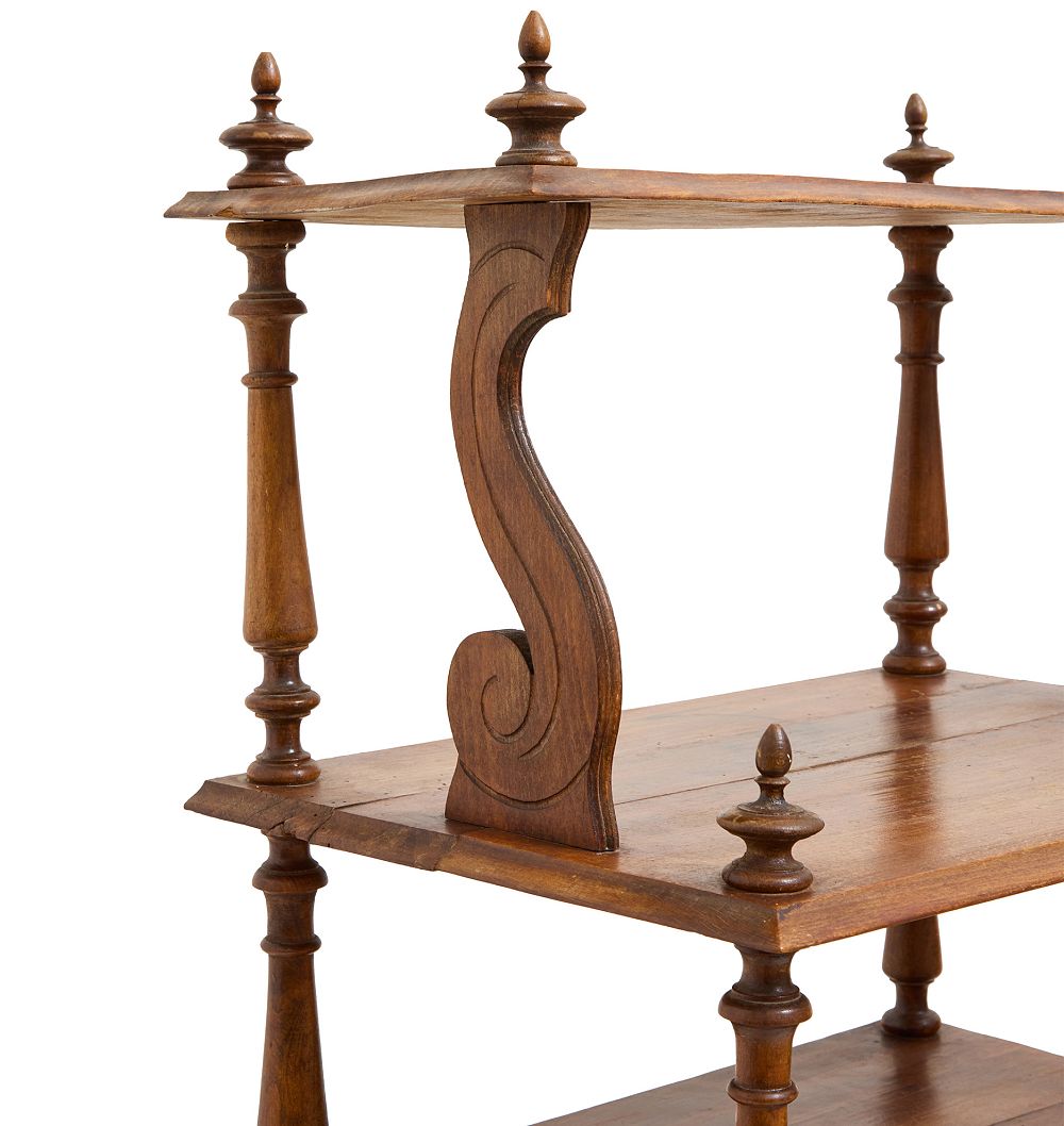 Vintage Victorian 19th Century French Mahogany Etagere by Rejuvenation