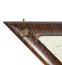 Vintage Victorian Triangular Wall Mirror with 3-Hooks