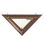 Vintage Victorian Triangular Wall Mirror with 3-Hooks