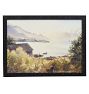 Vintage Watercolor Lakehouse Landscape by Janette Shumaker 1960