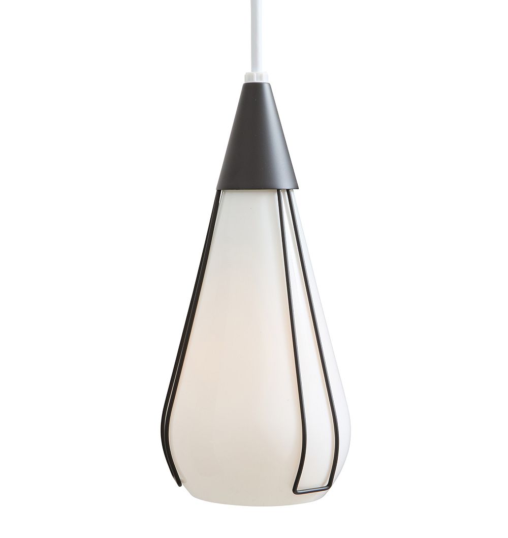 Vintage Mid-Century Teardrop Pendant with Wire Frame by Rejuvenation