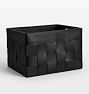 Open Box: Woven Leather Basket, Rectangle (16-1/2"L x 13-1/2"W x 10-3/4"H) - Black