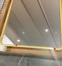 Open Box: Double Vanity Wide Metal Framed Mirror, 54"W x 32"H - Aged Brass
