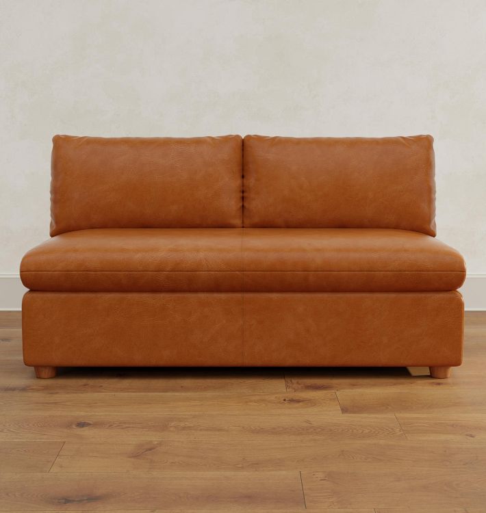 Roswell Leather Armless Sofa Sectional Component | Rejuvenation