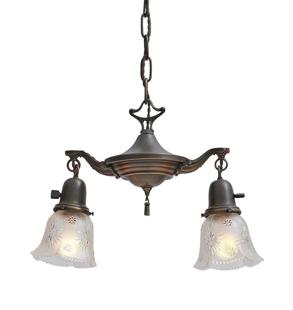 Vintage Classical Revival Chandelier 2 Light by Rejuvenation