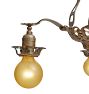 Vintage Colonial Revival Chandelier 3 Arm Bare Bulb Aluminum