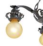 Vintage Colonial Revival Chandelier 3 Arm Bare Bulb Aluminum