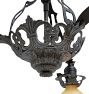 Vintage Colonial Revival Chandelier 3 Arm Bare Bulb Aluminum