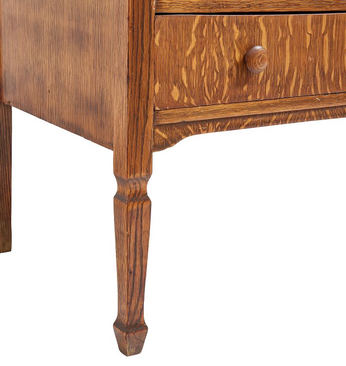 VintageTraditional Sideboard with Low Mirrored Backsplash in Tiger
