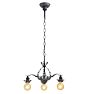Vintage Colonial Revival Chandelier 3 Arm Bare Bulb Aluminum