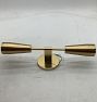 Open Box: Altona Bare-Bulb Double Sconce - Aged Brass, Brushed Brass