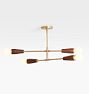 Open Box: Altona Bare-Bulb Semi-Flush Mount - Aged Brass, Walnut