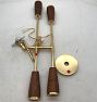 Open Box: Altona Bare-Bulb Semi-Flush Mount - Aged Brass, Walnut