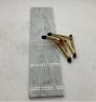 Open Box: Lorraine Marble Shelf, Rail &amp; Bracket (6" x 24") - White Stone, Aged Brass