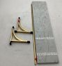Open Box: Lorraine Marble Shelf, Rail &amp; Bracket (6" x 24") - White Stone, Aged Brass