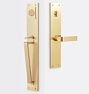 Tabor D-Handle & Square Lever Exterior Door Set, Left-Handed - Aged Brass