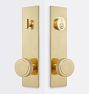 Trask Knob Exterior Door Set, Aged Brass