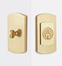 Arched Exterior Deadbolt, Aged Brass