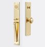 Haven D-Handle & Oval Knob Exterior Door Set, Left-Handed - Aged Brass
