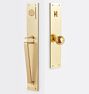 Tabor D-Handle & Ball Knob Exterior Door Set, Left-Handed - Aged Brass