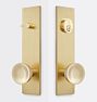 Richmond Brass Knob Exterior Door Set, Aged Brass