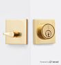 Richmond Brass Square Exterior Deadbolt With Level Bolt Smart Lock - CP - CP