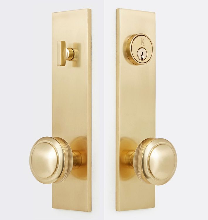 Richmond Brass Knob Exterior Door Hardware Tube Latch Set