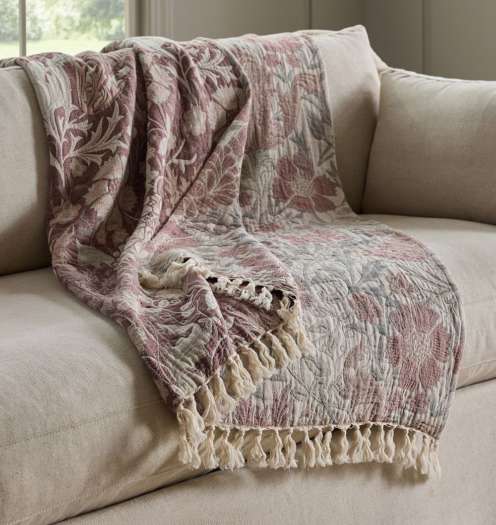 Botanical Cotton Throw by Rejuvenation