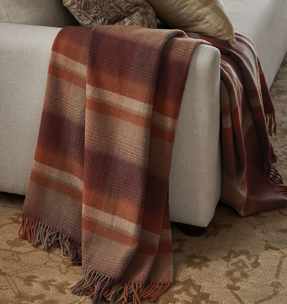 Plaid Wool Throw by Rejuvenation
