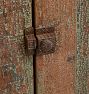 Vintage Rustic Wall Hung Cabinet in wood with worn Green Paint