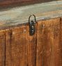 Vintage Rustic Wall Hung Cabinet in wood with worn Green Paint