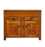 Vintage Wooden Lift Top Storage Cabinet with 2 Drawers and Original Hardware