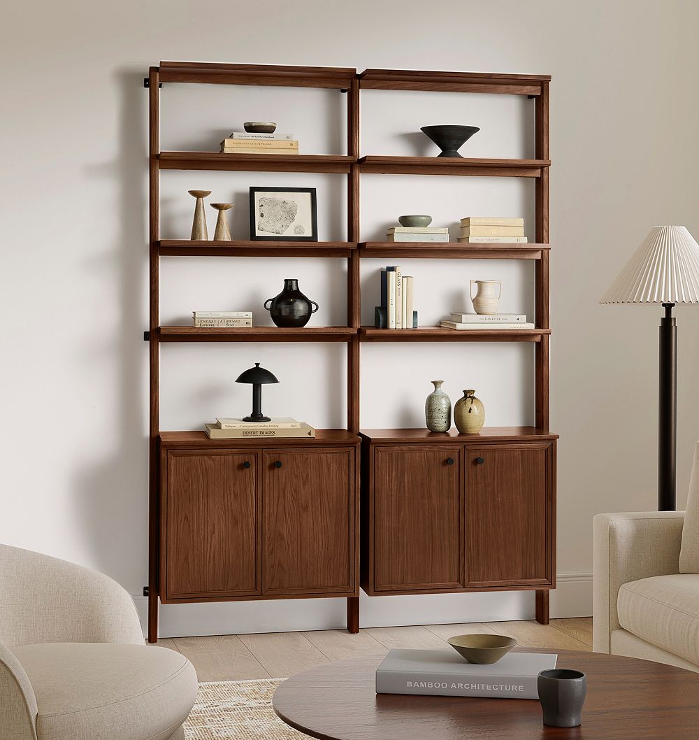 Fairfield Double Modular Shelving with Cabinets by Rejuvenation