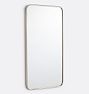 Open Box: Rounded Rectangle Metal Framed Mirror, 20"W x 36"H - Polished Nickel, French Cleat