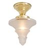 Semi Flush with Vintage Art Deco Tiered Cone Shade