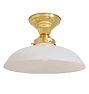 Semi Flush with Vintage Opalescent Saucer Shade