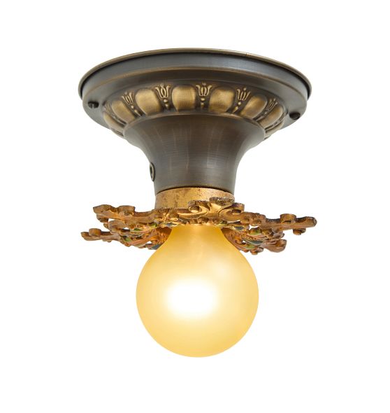Vintage Classical Revival Flush Mount with Painted Collar by Rejuvenation