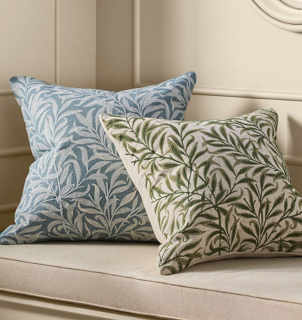 Eucalyptus Embroidered Pillow Cover by Rejuvenation
