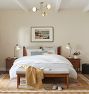 Shaw Walnut Bed with Leather Headboard