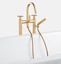 Waterhouse Floor Mounted Tub Filler With Handshower - Aged Brass