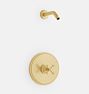 Howell Pressure Balanced Shower Set, Cross Handle - Aged Brass