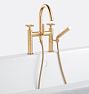 Waterhouse Deck Mounted Tub Filler With Handshower - Aged Brass