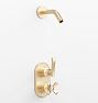 Rigdon Lever Handle Thermostatic Shower Set - Aged Brass