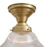 Semi Flush with Vintage Holophane Fluted Shade