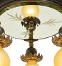 Vintage Art Deco Etched Mirrored Flush Mount