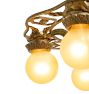 Vintage Art Deco Painted Ornate Brass  Chandelier